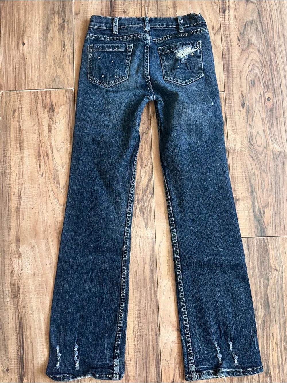 Cowgirl Tuff Victory Cowgirl Dark Blue Distressed Kids Jeans Like New Size: 12
